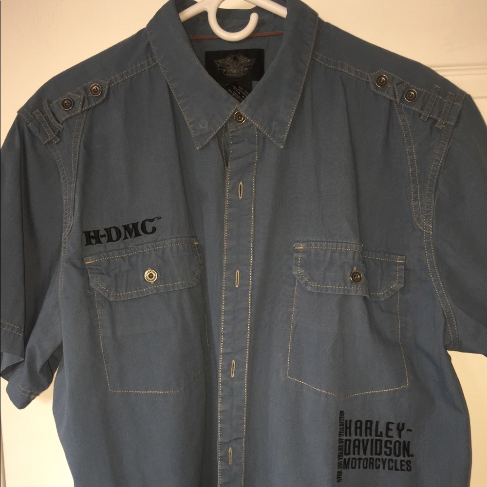 Harley Davidson XXL Embroidered Style Button Down
